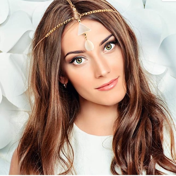 8 Pieces Gold Head Chain Jewelry Boho Headband Head Chain Coins Pearl Tassel Cha - Picture 2 of 6